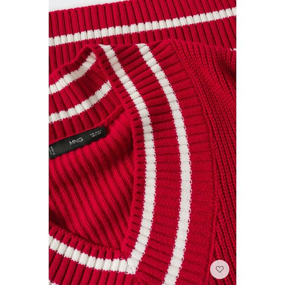 Mango V-Neckline Oversize Sweater Red Size M - Picture 7 of 7